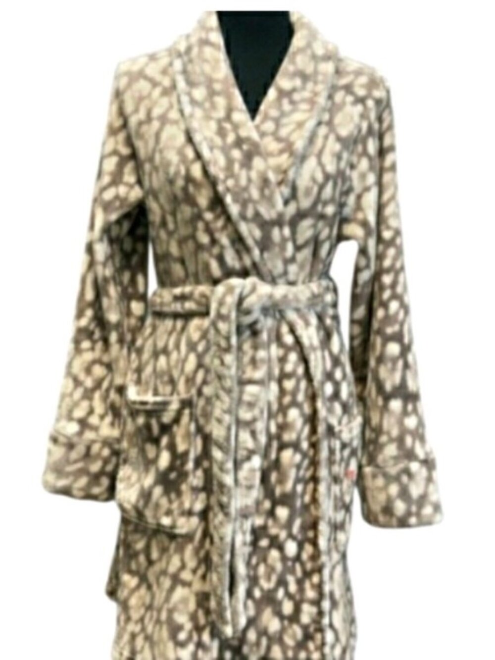 Soma Robe Jaguar Leopard Spots Short Luxury L/XL NWT 🤎RETAIL $88- - Picture 4 of 7